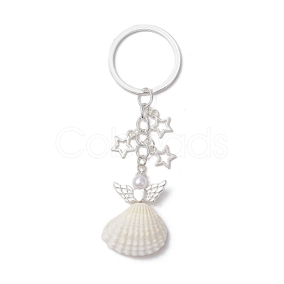 3Pcs 3 Styles Natural Shell Keychains KEYC-JKC00973-1