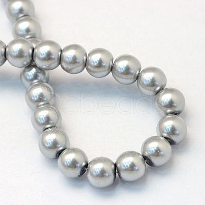 Baking Painted Pearlized Glass Pearl Round Bead Strands HY-Q003-10mm-34-1