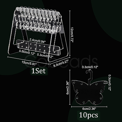 PandaHall Elite 1 Set Transparent Acrylic Earring Display Stands EDIS-PH0001-54A-1