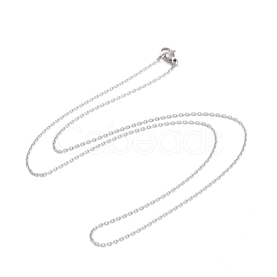 Non-Tarnish 304 Stainless Steel Cable Chain Necklaces NJEW-H433-1.4mm-03P-1