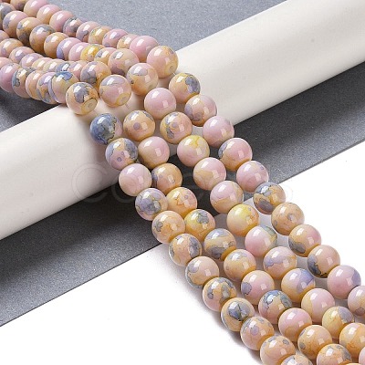 Baking Paint Glass Bead Strands GLAA-H031-01B-15-1