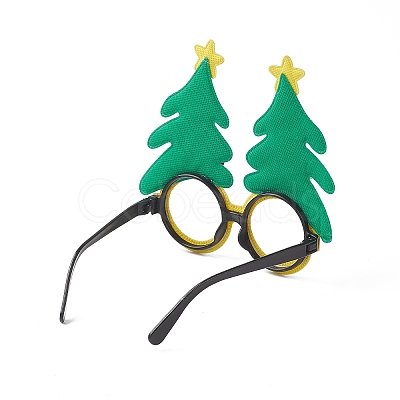 Christmas Plastic & Non-woven Fabric Glitter Glasses Frames AJEW-E053-01D-1