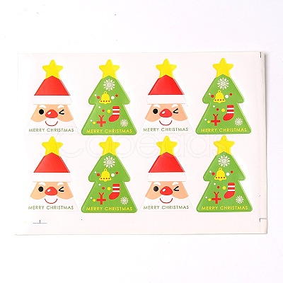 Christmas Tree Pattern DIY Label Paster Picture Stickers AJEW-L053-09-1