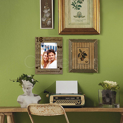 10 Years of Marriage Natural Wood Photo Frames AJEW-WH0292-030-1