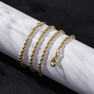 Rack Plating Brass Rope Chain Necklaces for Women NJEW-A035-02G-1