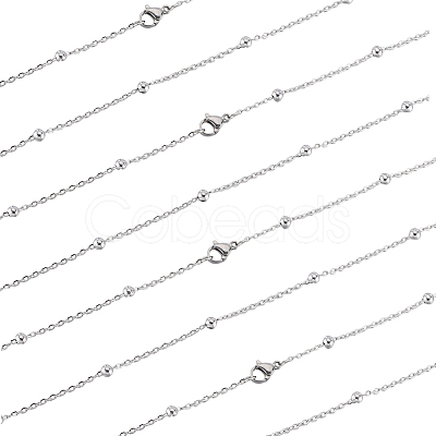 SUNNYCLUE 12Pcs 304 Stainless Steel Satellite Chain Necklaces Set NJEW-SC0001-14B-1