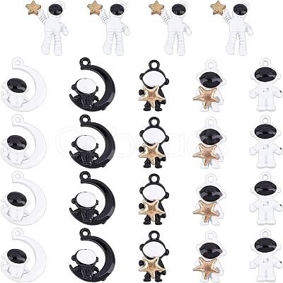 CHGCRAFT 36Pcs 6 Style Baking Painted Alloy Pendants FIND-CA0003-50-1