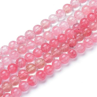 Cherry Quartz Glass Bead Strands G-R412-14-10mm-1