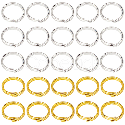 SOFPLATE 600Pcs 2 Colors Brass Split Rings KK-SP0001-82B-1