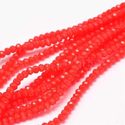 Faceted Rondelle Glass Beads Strands GLAA-I033-3mm-02-1