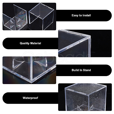 Square Transparent Acrylic Golf Ball Display Case AJEW-WH0323-05A-1