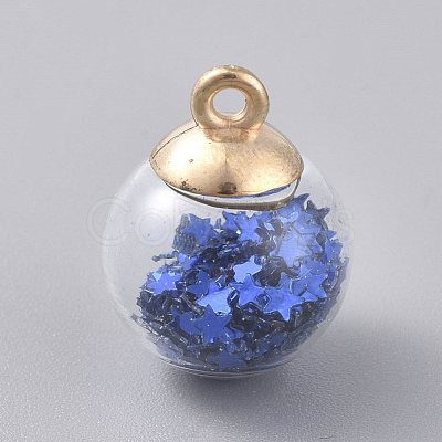 Glass Ball Pendants GLAA-WH0015-26E-1