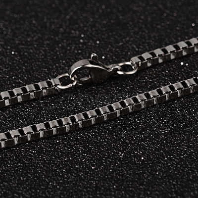 Non-Tarnish 201 Stainless Steel Box Chain Necklaces X-NJEW-O096-07-1