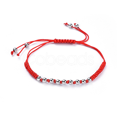 Adjustable Nylon Cord Braided Bead Bracelets BJEW-JB04426-03-1