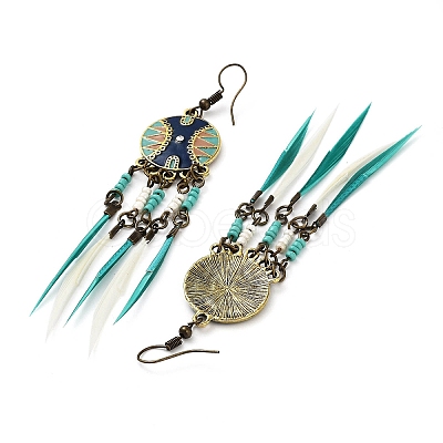 Alloy with Silver Boho Chandelier Earrings EJEW-XCP0001-12-1