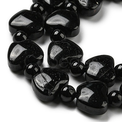 Natural Black Tourmaline Beads Strands G-C062-A01-01-1