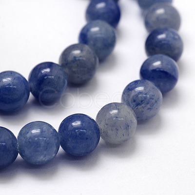 Dyed & Heated Natural Blue Aventurine Beads Strands X-G-F380-8mm-1