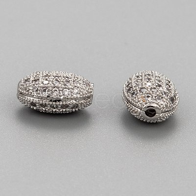 Brass Micro Pave Cubic Zirconia Beads ZIRC-F001-54P-1