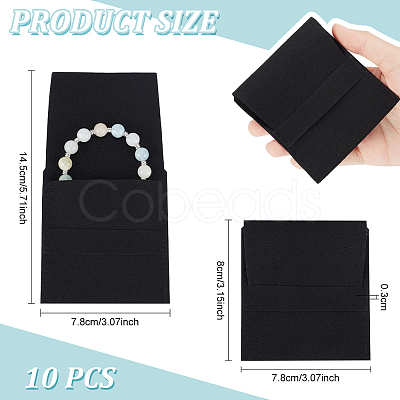 HOBBIESAY 10Pcs Microfiber Jewelry Pouches ABAG-HY0001-13-1