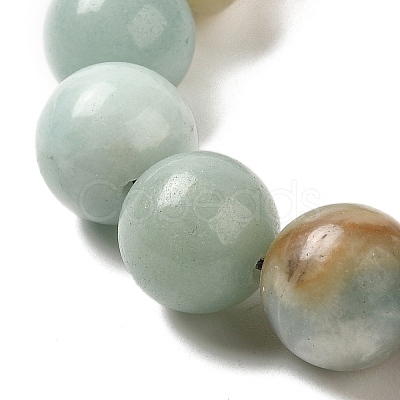 12.5mm Round Natural Flower Amazonite Braided Bead Bracelets for Women Men BJEW-C060-01V-1