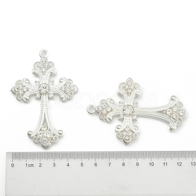 Alloy Rhinestone Cross Big Pendants ALRI-1475-S-RS-1