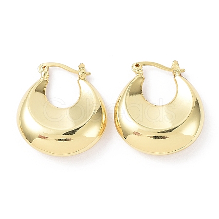 Rack Plating Brass Teardrop Thick Hoop Earrings EJEW-B027-11G-1