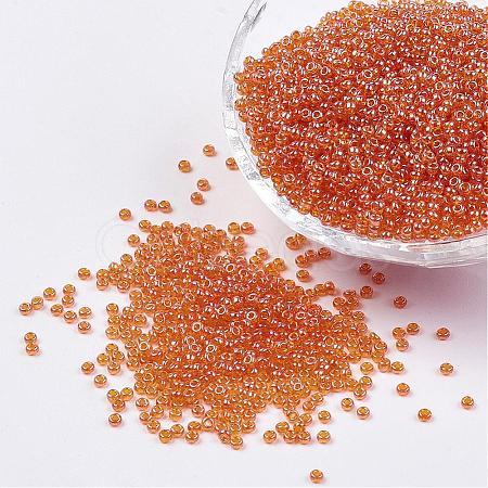 12/0 Grade A Transparent Colours Lustered Round Glass Seed Beads X-SEED-A022-F12-506A-1
