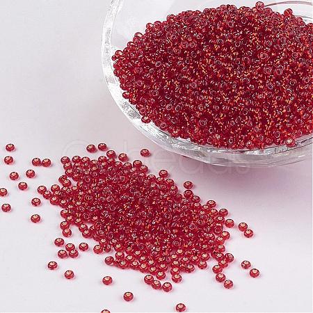 12/0 Grade A Transparent Silver Lined Round Glass Seed Beads X-SEED-A022-F12-67-1