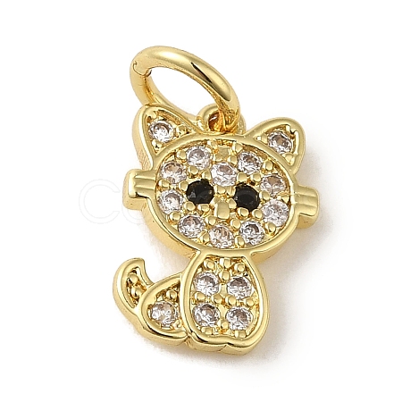 Brass Micro Pave Clear Cubic Zirconia Pendants KK-R162-015A-G-1