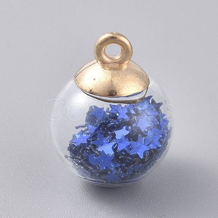 Glass Ball Pendants GLAA-WH0015-26E-1