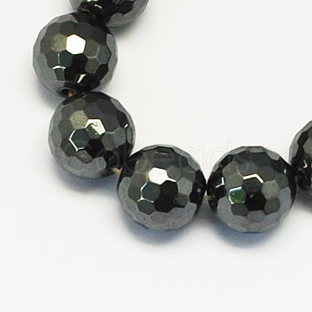 Non-magnetic Synthetic Hematite Beads Strands G-S084-8mm-1