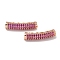 Brass Cubic Zirconia Curved Tube Beads, Long-Lasting Plated, Lead Free & Cadmium Free, Rose Gold, Dark Violet, 19x5x4mm, Hole: 1.7mm