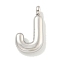 Non-Tarnish 304 Stainless Steel Pendants, Letter Charm, Stainless Steel Color, Letter J, 24x23.5x5mm, Hole: 3mm