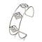 Non-Tarnish 304 Stainless Steel Wide Textured Open Cuff Bangles, Rhombus, 2-1/2~2-3/4 inch(6.5~7cm)x1-7/8 inch(4.7cm)