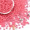 Baking Paint Glass Seed Beads, Peanut, Cerise, 6x3.5x3mm, Hole: 1mm, about 4500pcs/pound