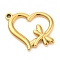 Ion Plating(IP) 304 Stainless Steel Pendants, Heart with Dragonfly Charm, Golden, 20x23.5x3mm, Hole: 1.5mm