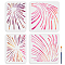 MAYJOYDIY US 1 Set PET Hollow Out Drawing Painting Stencils, for DIY Scrapbook, Photo Album, with 1Pc Art Paint Brushes, Stripe, 297~300x210~300mm, 4pcs/set