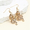 Snake Alloy Dangle Earrings, Golden, 55mm