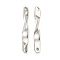 Non-Tarnish 304 Stainless Steel Connector Charms, Twist Bar Links, Stainless Steel Color, 20x3x2.5mm, Hole: 1.2mm