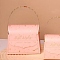 Folding Cardboard Candy Boxes, Wedding Gift Wrapping Box, With PVC Handle, Bag, Pink, 10x5x8.1cm