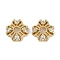 Brass Micro Pave Clear Cubic Zirconia Bead Caps, Flower, Real 18K Gold Plated, 7.5x7.5x3mm, Hole: 1.8mm