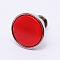 Alloy Button Pins for Jeans, with Resin, Garment Accessories, Flat Round, Red, 16x15mm, Pin: 1.2mm, Hole: 1.2mm