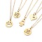 304 Stainless Steel Pendant Necklaces, with Brass Cable Chain and Lobster Claw Clasps, Mixed Shapes, Golden, 17.52 inch(44.5cm)