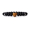 Natural Tiger Eye & Glass Heart Beaded Stretch Bracelet, 7-5/8 inch(19.5cm)