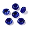 Two Tone Glass European Beads, Large Hole Beads, Faceted Rondelle, Midnight Blue, 14x8mm, Hole: 5.5~6mm