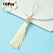 Polyester Tassel Big Pendant Decorations, Antique White, 145~175x10.5~12mm