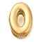 Ion Plating(IP) 304 Stainless Steel Slide Charms, Real 14K Gold Plated, Letter O, 9x6.5x4.5mm, Hole: 4.5x2mm