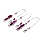 Gemstone Pointed Dowsing Pendulums, Dyed & Heated, with Eco-Friendly Brass Findings, Platinum, Cadmium Free & Lead Free, Bullet, 31.35cm