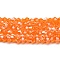 Transparent Electroplate Glass Beads Strands, Pearl Luster Plated, Faceted, Bicone, Orange Red, 3.5~3.8mm, about 113~115pcs/strand, 36~36.5cm