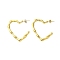 Ion Plating(IP) 304 Stainless Steel Stud Earrings, Real 18K Gold Plated, Heart, 40x38x3.5mm